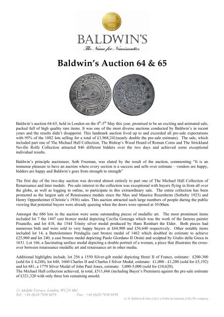 Baldwin's Auction 64 & 65