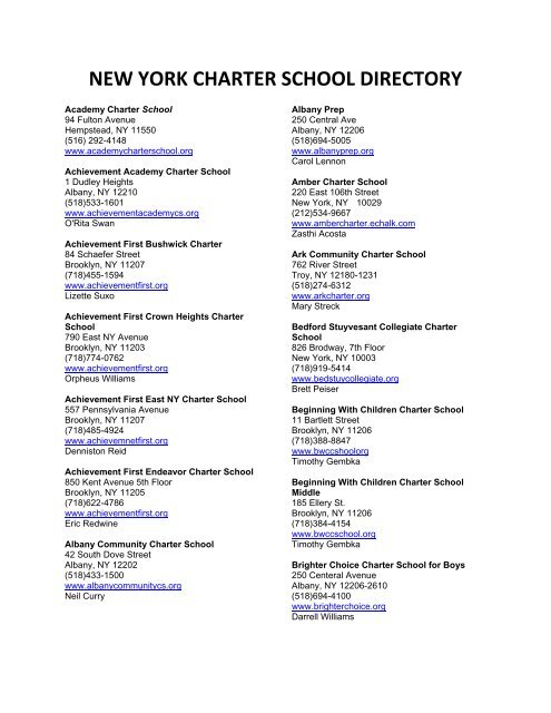 New York Charter School Directory 11