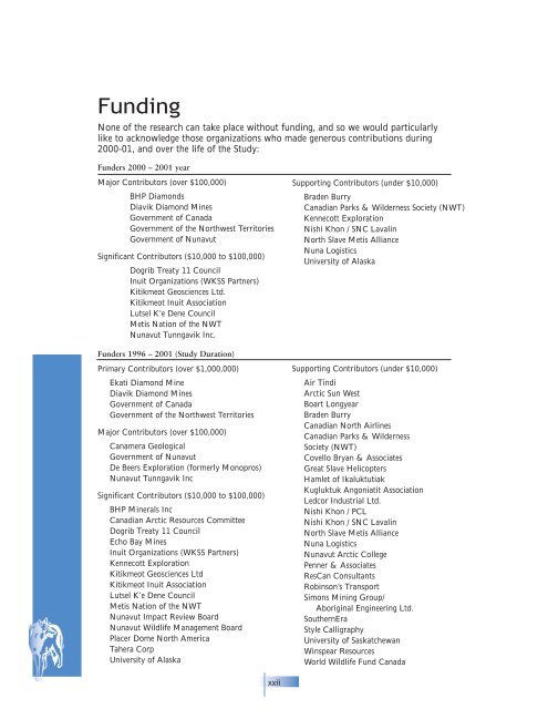 WKSS Final Report 1996-2001 - Environment and Natural ...