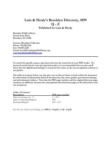 Lain & Healy's Brooklyn Directory, 1899 Q - Z - Brooklyn Public Library