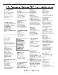 U.S. Company Listings Of Products & Services - Global Contact