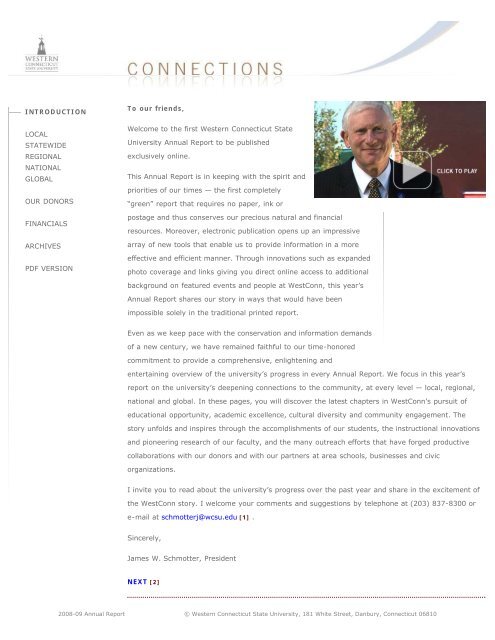 2009 Annual Report Western Connecticut State University 2009 Annual Report Western Connecticut State University