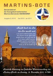 MARTINS-BOTE - Evangelische Martins-Gemeinde Hohnhorst