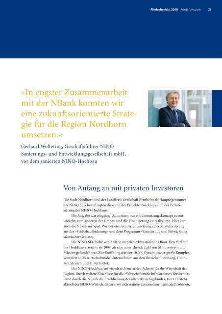 Förderprogramme nachhaltig ausrichten. Ein ... - bei der NBank