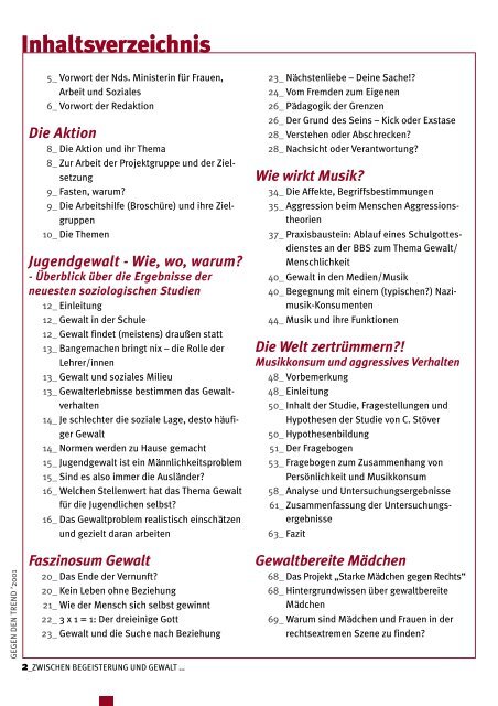 Gegen den Trend 2001 - Arbeitsgemeinschaft der Evangelischen ...