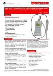 Tesla Meter / Gauss Meter with USB Interface ... - Wuntronic GmbH