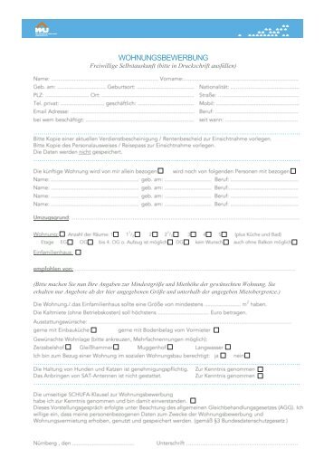 WOHNUNGSBEWERBUNG - wu-nuernberg-ost.de