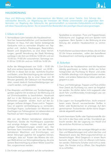 HAUSORDNUNG I. Schutz vor Lärm II. Sicherheit - wu-nuernberg ...
