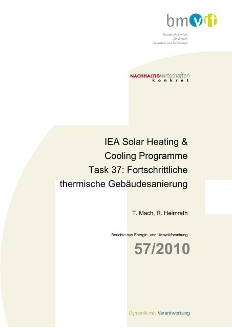 Iea Solar Heating Cooling Programme Task 37 Fortschrittliche