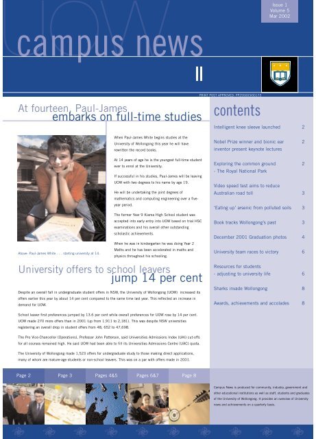 Campus News - March 2002 - University of Wollongong