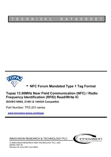 - NFC Forum Mandated Type 1 Tag Format Topaz ... - PROXMARK.org