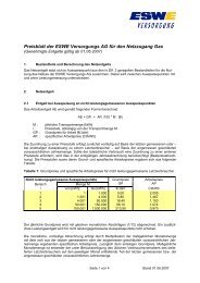 Preisblatt ohne vorgelagerte Netze - ESWE Versorgungs AG