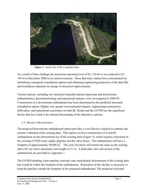 Coquitlam Dam Seismic Upgrade Project ... - BC Hydro