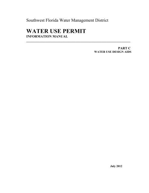 WUP Manual Part C - Southwest Florida Water Management District