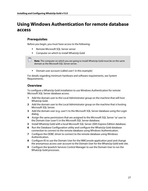 Installing and Configuring WhatsUp Gold v15.0 - Ipswitch ...