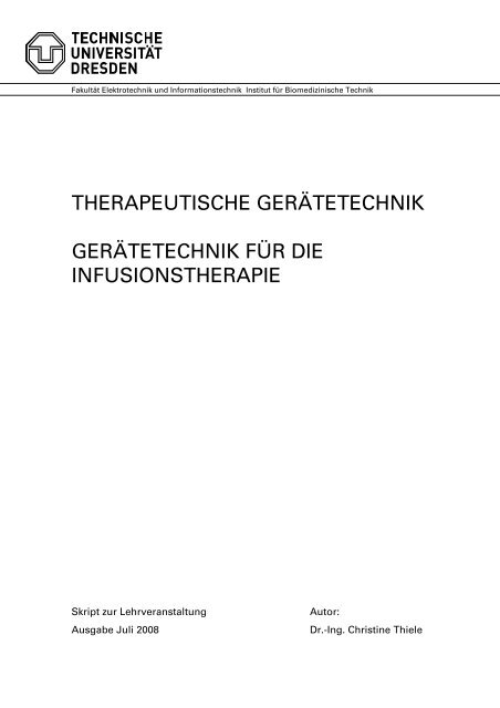 therapeutische gerätetechnik gerätetechnik für die - Fakultät ...