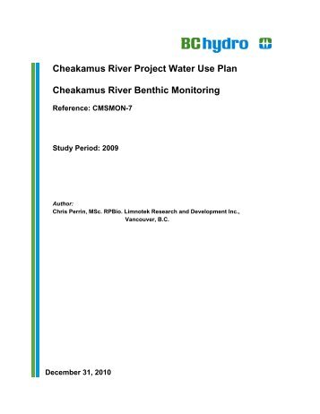 Cheakamus River Project Water Use Plan Cheakamus ... - BC Hydro