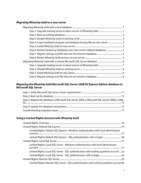 WhatsUp Gold v16.0 - Ipswitch Documentation Server