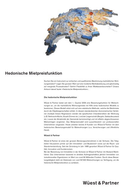 Hedonische Mietpreisfunktion - Wüest & Partner