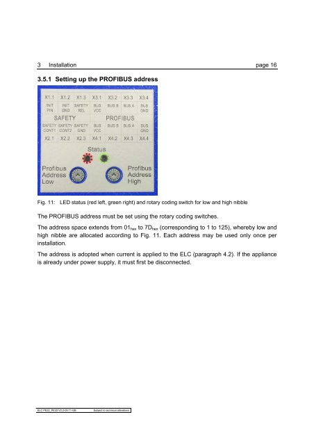 UV- TECHNOLOGY Technical Documentation ELC PE22 / PE32