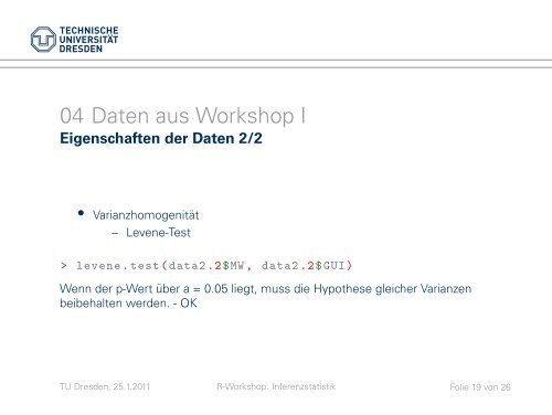 R-Workshop II - Inferenzstatistik