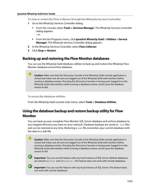 Ipswitch WhatsUp Gold User Guide - Ipswitch Documentation Server