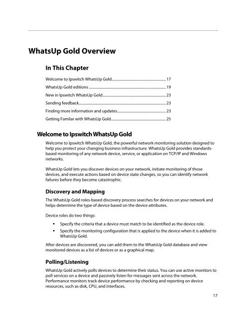 Ipswitch WhatsUp Gold User Guide - Ipswitch Documentation Server