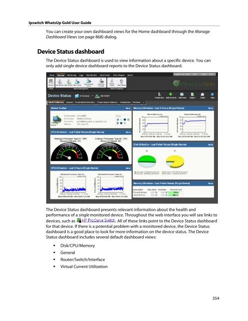 Ipswitch WhatsUp Gold User Guide - Ipswitch Documentation Server