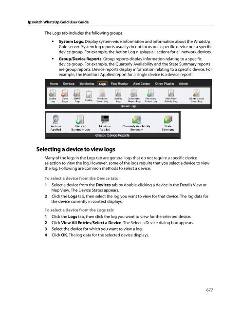 Ipswitch WhatsUp Gold User Guide - Ipswitch Documentation Server