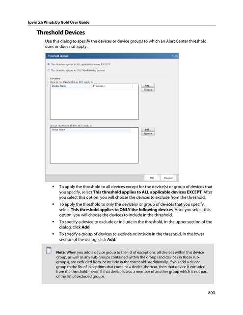 Ipswitch WhatsUp Gold User Guide - Ipswitch Documentation Server