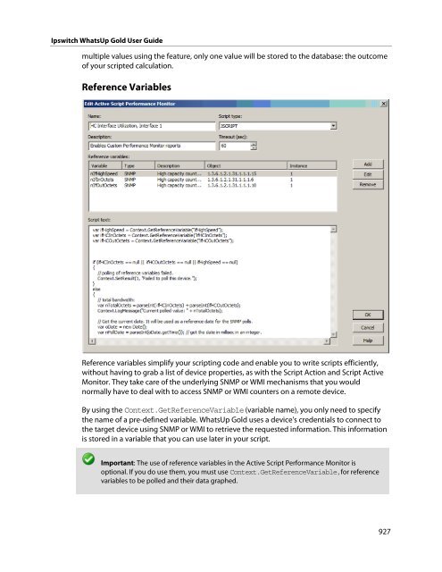 Ipswitch WhatsUp Gold User Guide - Ipswitch Documentation Server