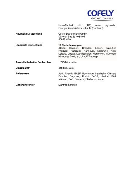 Unternehmensportrait (PDF, 67 kB) - Cofely