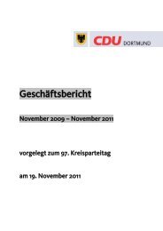 Geschäftsbericht des Kreisvorstandes 2009 – 2011 - CDU Dortmund