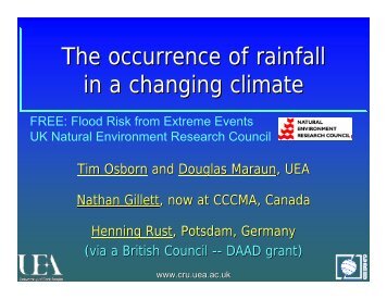 The occurrence of rainfall in a changing climate - Natural ...