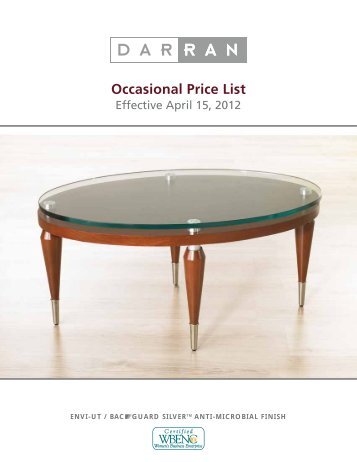 Occasional Tables Price List - DARRAN Furniture Industries