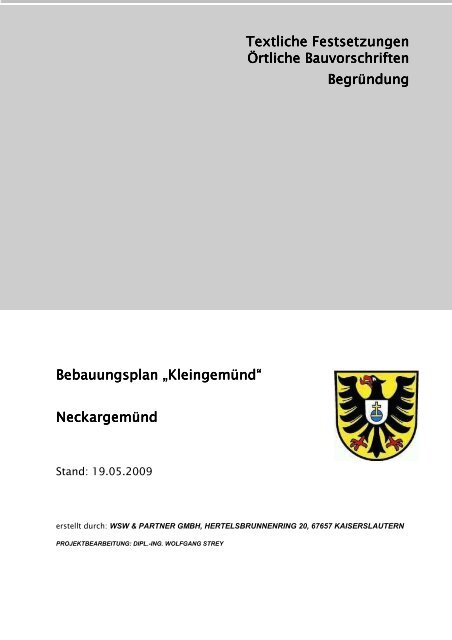 Bebauungsplan Kleingemünd - Stadt Neckargemünd