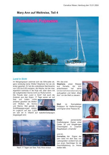 zu Besuch im Paradies - Französisch Polynesien - pro-charter.de