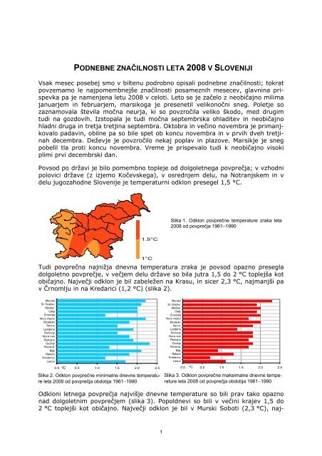 podnebne značilnosti leta 2008 v sloveniji - Agencija RS za okolje