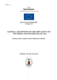 general assumptions of the ship safety on southern - Baltic Master II