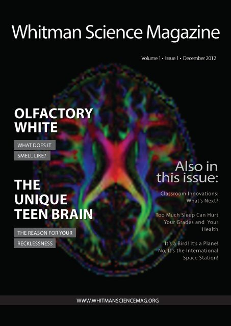 first issue - Whitman Science Magazine