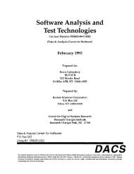 Software Analvsis and Test Technologies - Data & Analysis Center ...