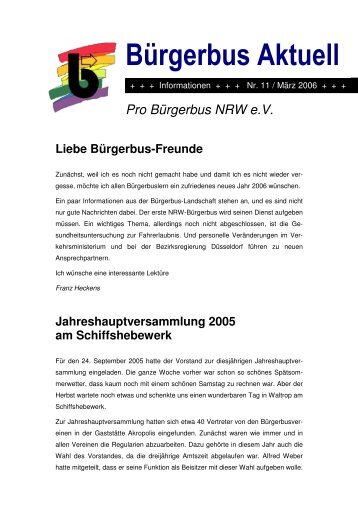 BA Nr. 11 - Pro Bürgerbus NRW