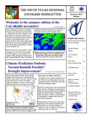 Welcome to the summer edition of the CoCoRaHS newsletter ...