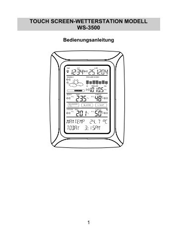 Touch Screen-Wetterstation Modell WS-3600 - Technoline