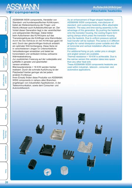 Catalog Thermal Management Products - ASSMANN Electronic GmbH