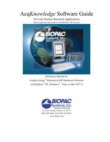 AcqKnowledge Software Guide - Biopac