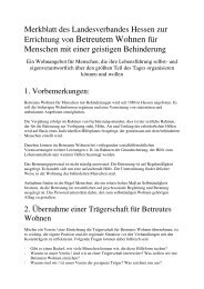 Merkblatt zur Errichtung von Betreutem Wohnen für Menschen