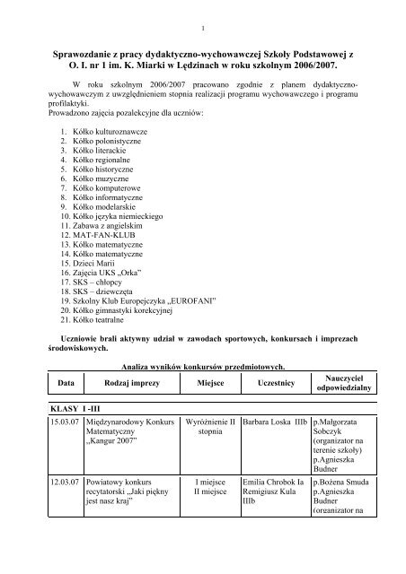 Sprawozdanie Z Pracy Dydaktyczno Wychowawczej W Przedszkolu 3 4 Latki