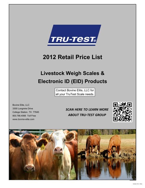 2012 Retail Price List - Bovine Elite, LLC