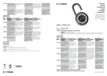 Program szóstej konferencji „Język trzeciego tysiąclecia” - Tertium